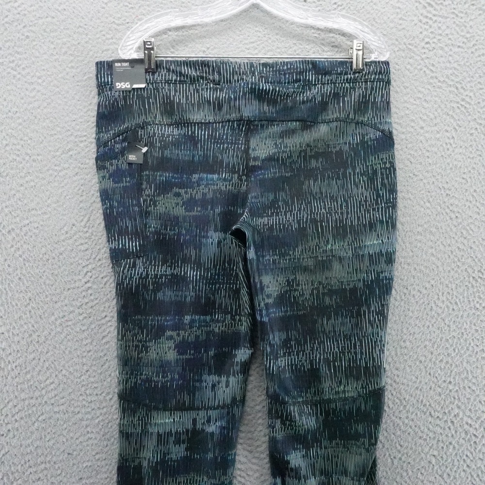 DSG Mens Run Tight XL Teal Black Abstract Print Media Pocket Baselayer NEW - Picture 4 of 15